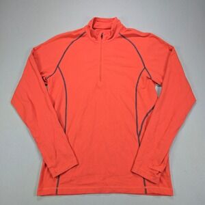 Lululemon Half Zip Pullover Athletic Contrast Stitch Orange Mens Medium